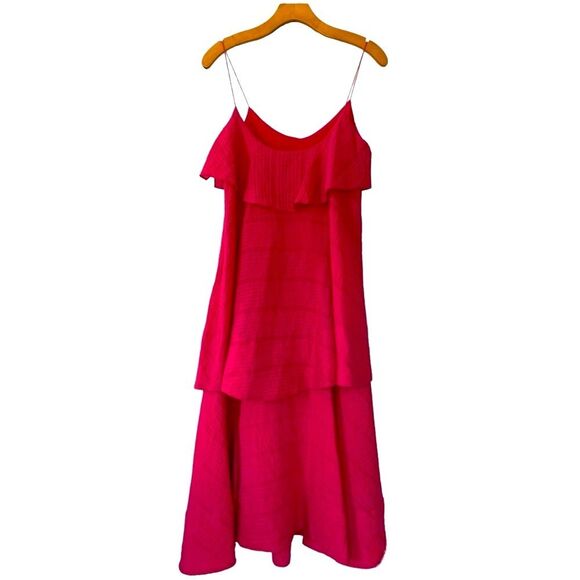 Club Monaco Dresses & Skirts - CLUB MONACO Tiered Maxi Dress spaghetti straps neck slip pink rose layered dress